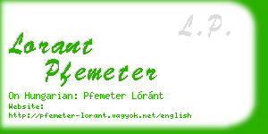 lorant pfemeter business card